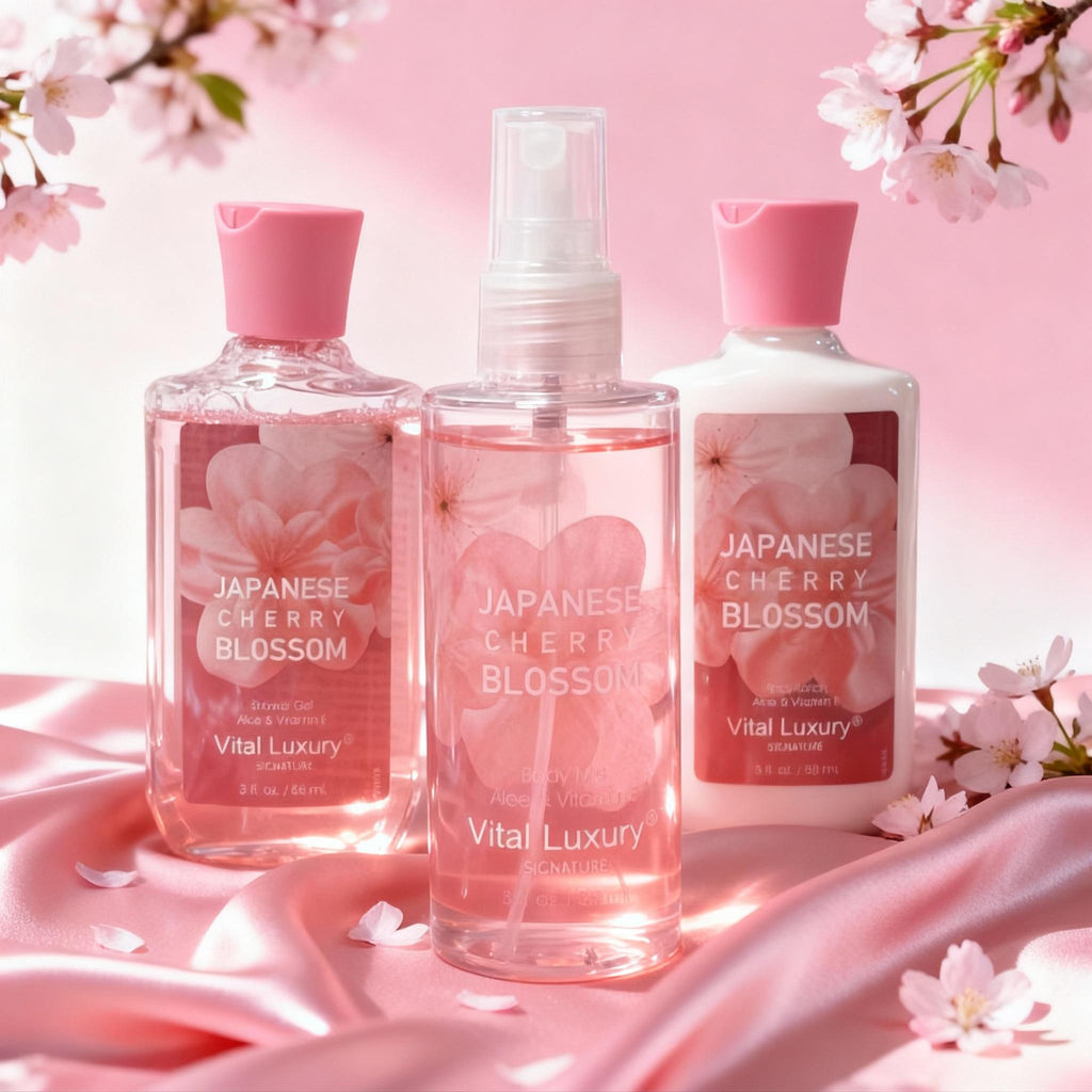 Vital luxury 3-piece Set Japanese Cherry Blossom Spa Set
