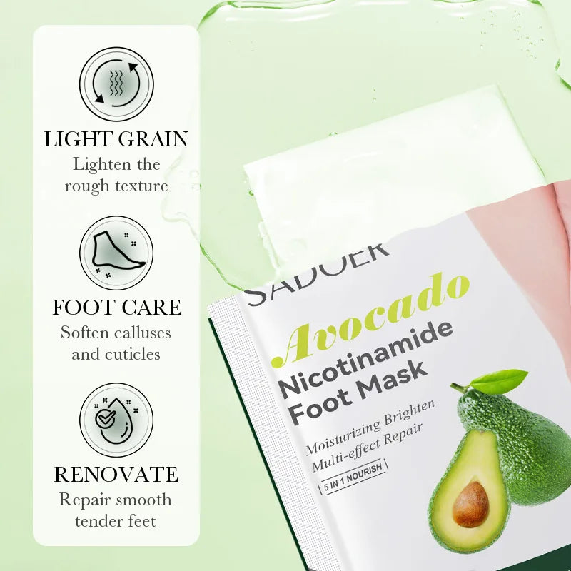 Sadoer 6 Pairs Fruits Foot Mask Moisturizing