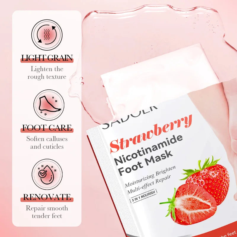 Sadoer 6 Pairs Fruits Foot Mask Moisturizing