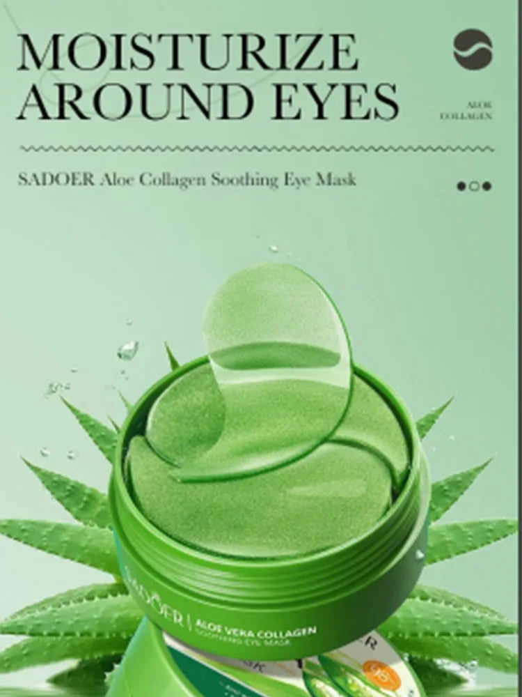 Sadoer 60pcs Aloe Vera Collagen Eye Mask