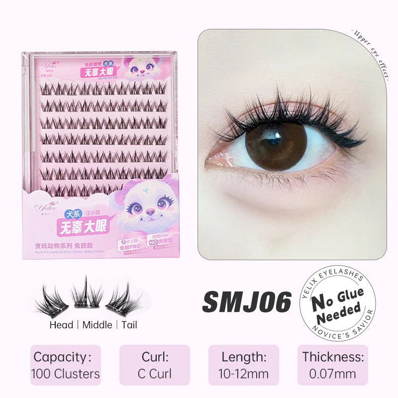 Yelix DIY Clusters Eyelashes Glue-Free