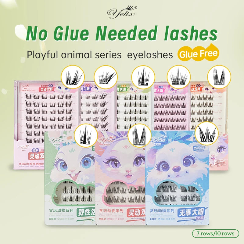Yelix DIY Clusters Eyelashes Glue-Free