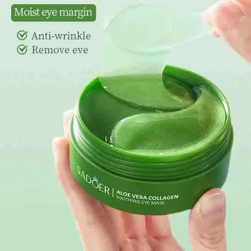 Sadoer 60pcs Aloe Vera Collagen Eye Mask