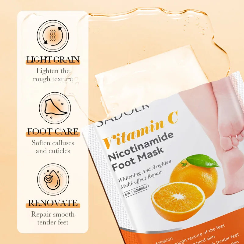 Sadoer 6 Pairs Fruits Foot Mask Moisturizing