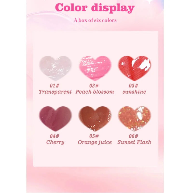 Peinyen 6 Pieces Glass Mirror Lip Gloss Set