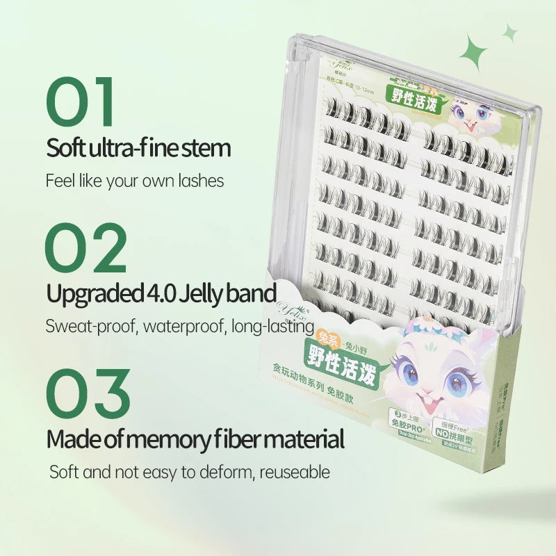 Yelix DIY Clusters Eyelashes Glue-Free