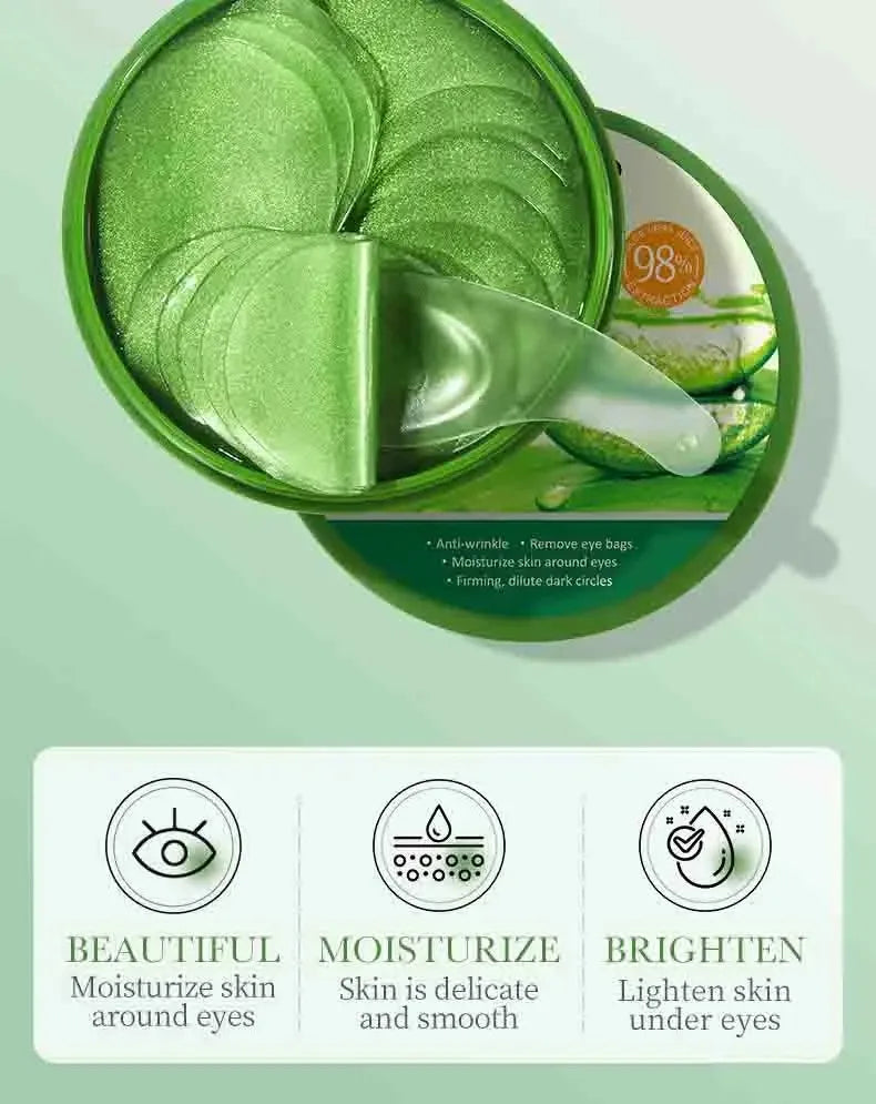 Sadoer 60pcs Aloe Vera Collagen Eye Mask
