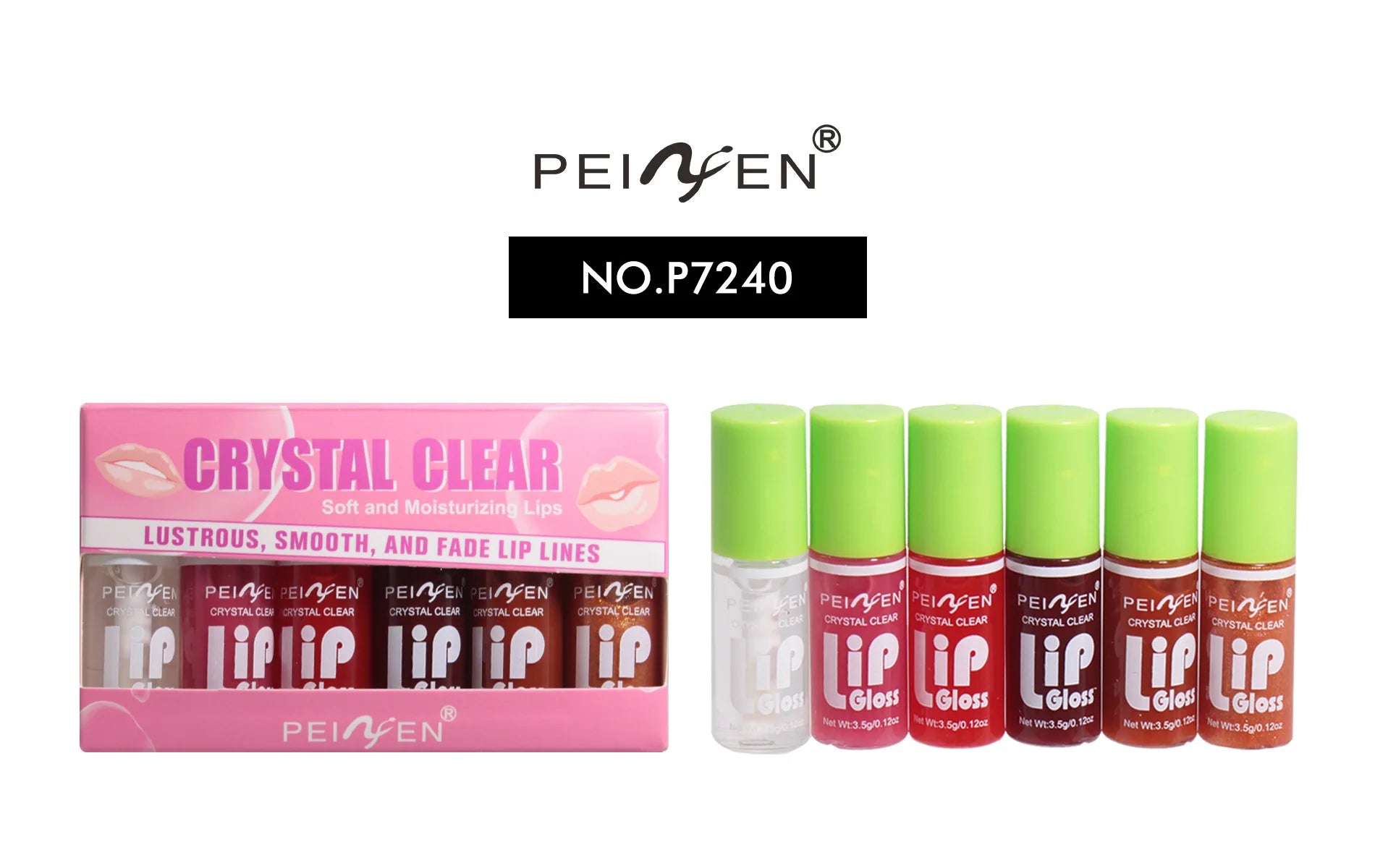 Peinyen 6 Pieces Glass Mirror Lip Gloss Set