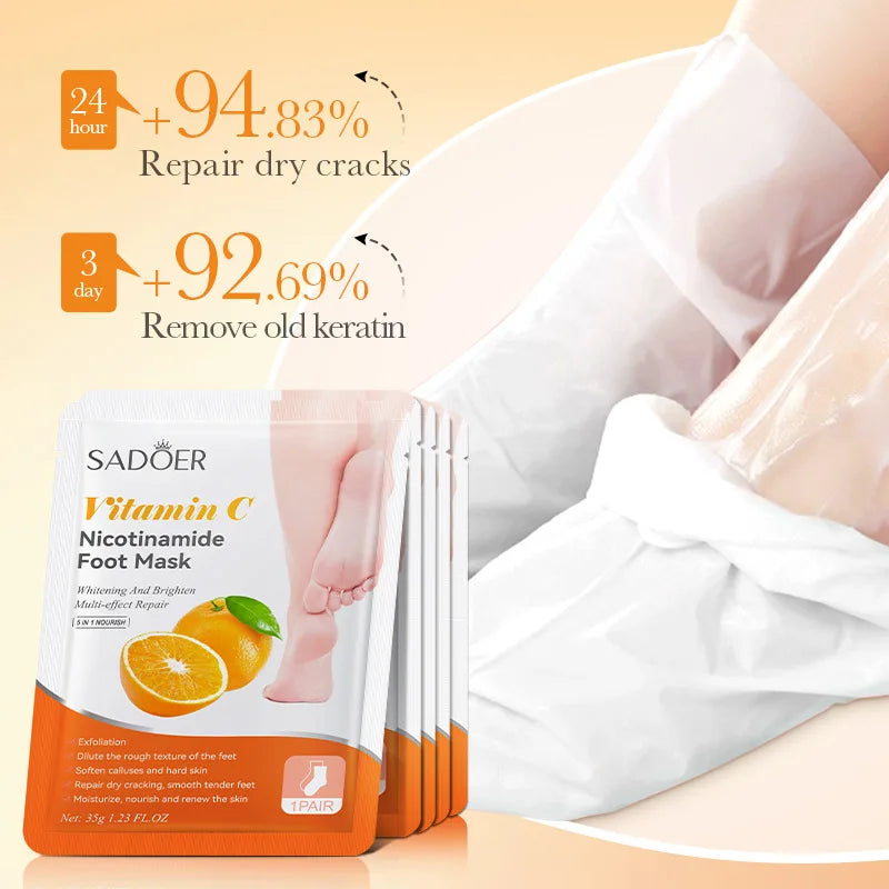 Sadoer 6 Pairs Fruits Foot Mask Moisturizing