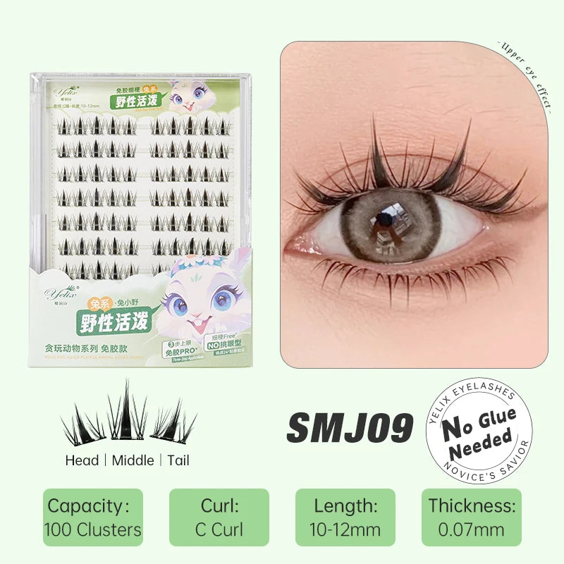 Yelix DIY Clusters Eyelashes Glue-Free