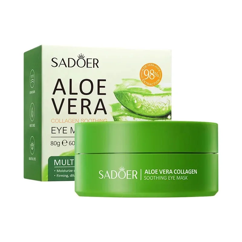 Sadoer 60pcs Aloe Vera Collagen Eye Mask