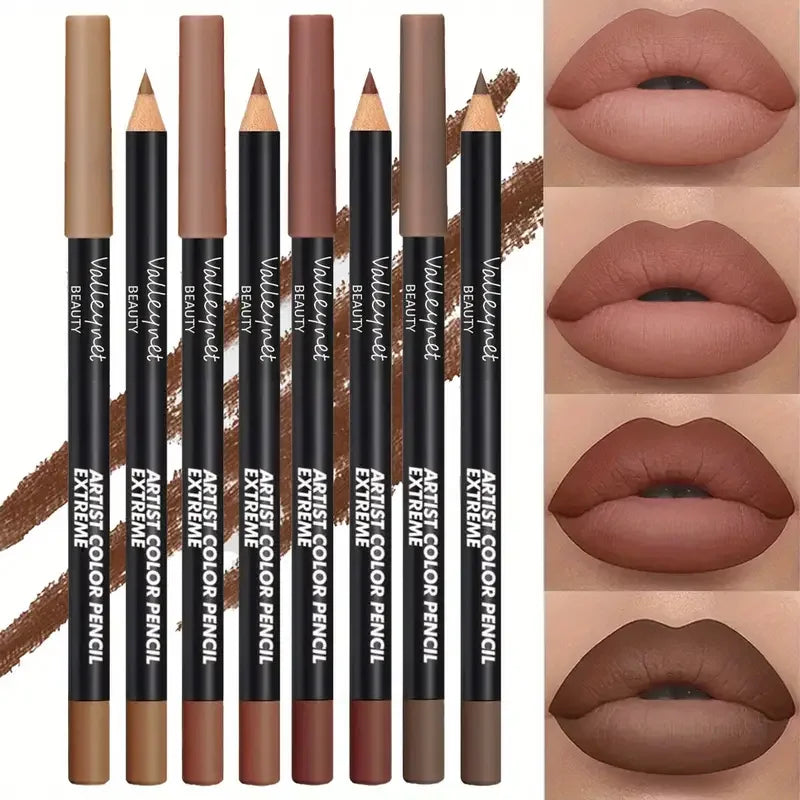 Valleynet Beauty 4pcs Lip Liner Set And Eyeliner Set Nude Brown Collection