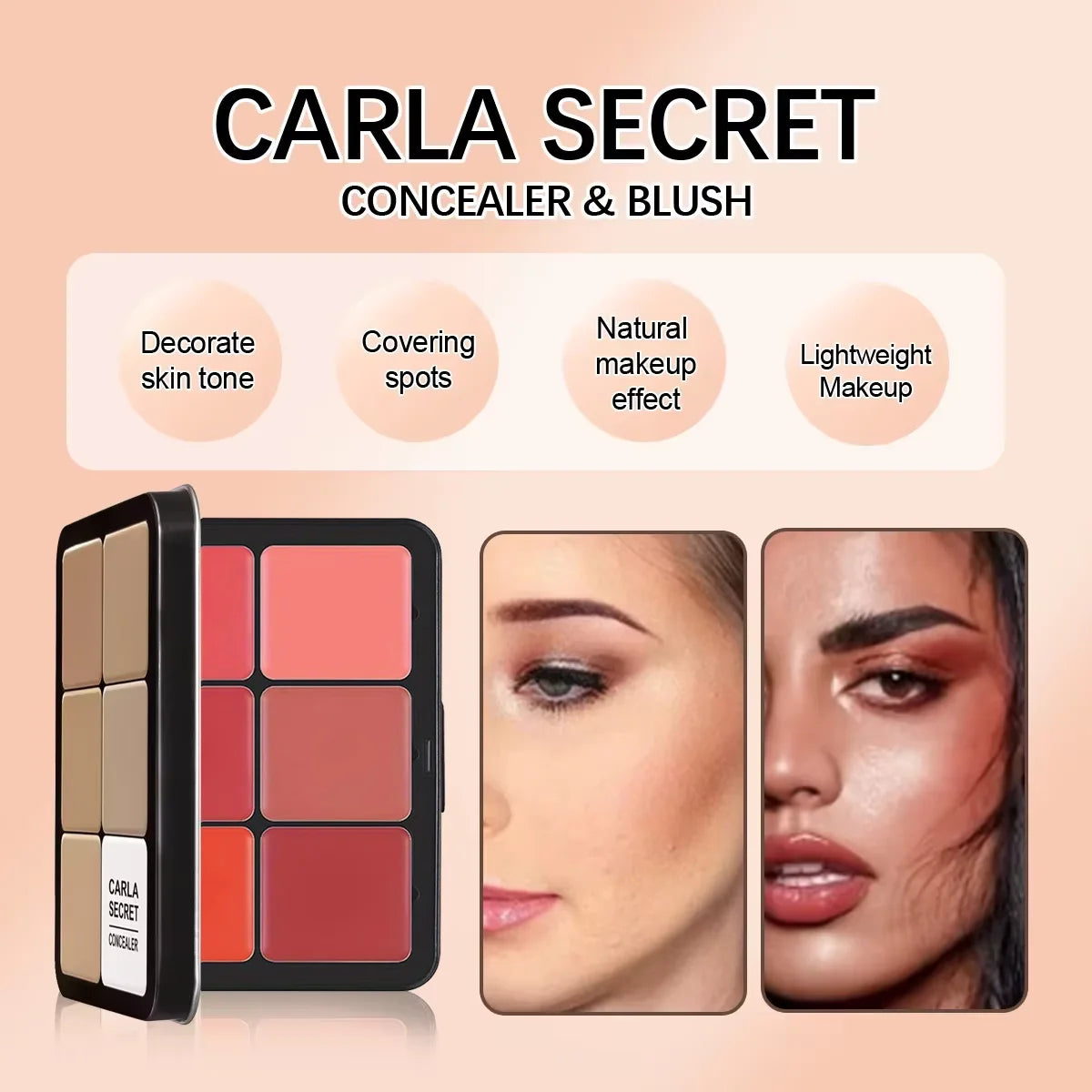 Carla Secret 12-Colour Iron Box Concealer Blush Cream