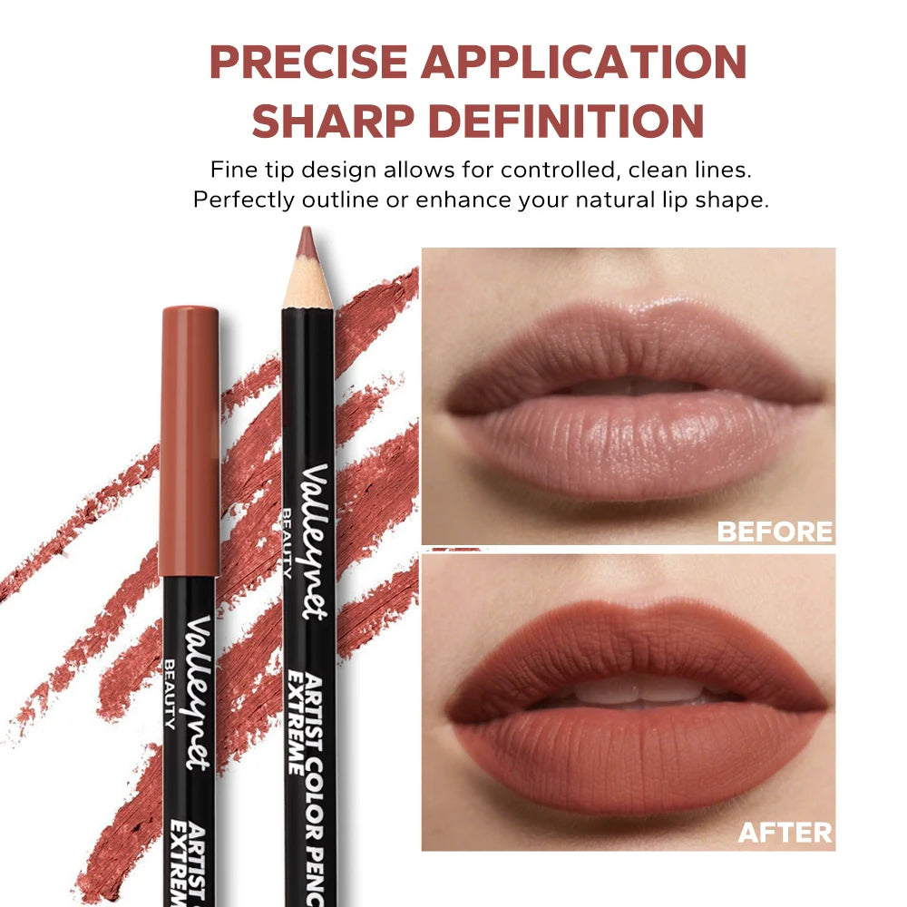 Valleynet Beauty 4pcs Lip Liner Set And Eyeliner Set Nude Brown Collection