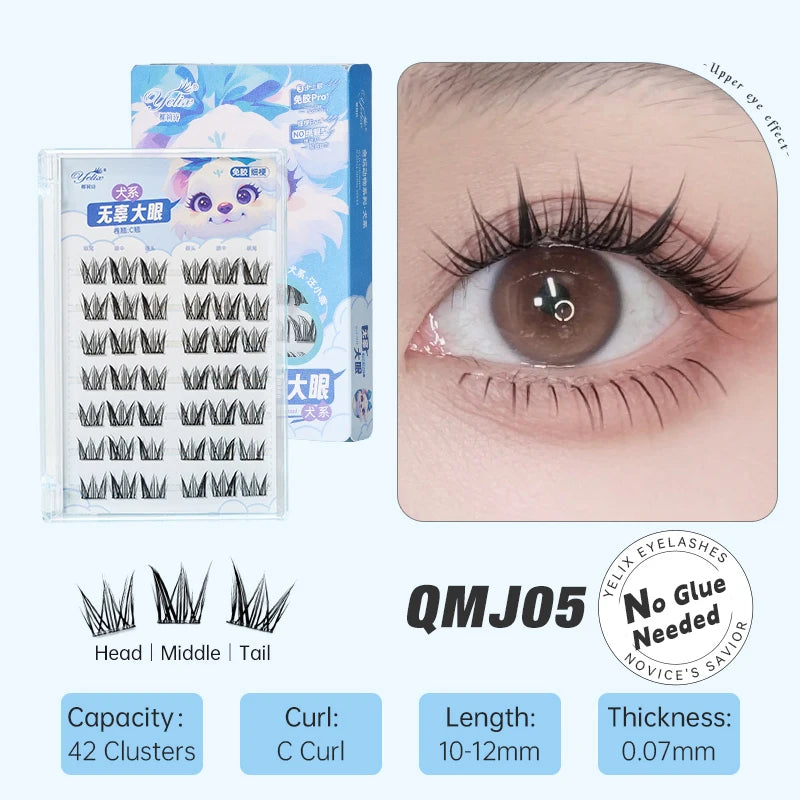 Yelix DIY Clusters Eyelashes Glue-Free