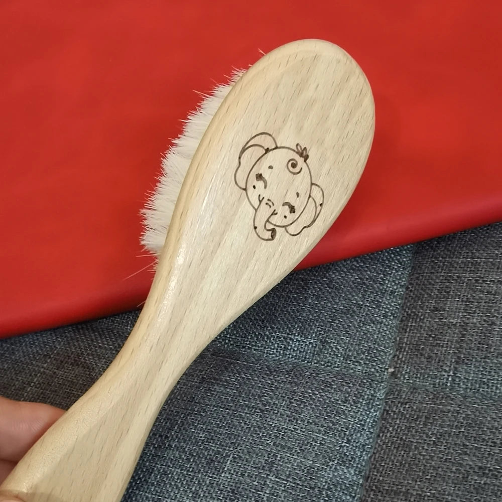 3pcs Set Engraving Panda Baby Comb Brush Set