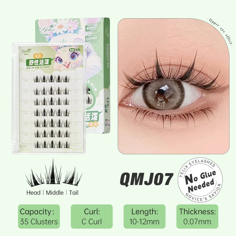 Yelix DIY Clusters Eyelashes Glue-Free