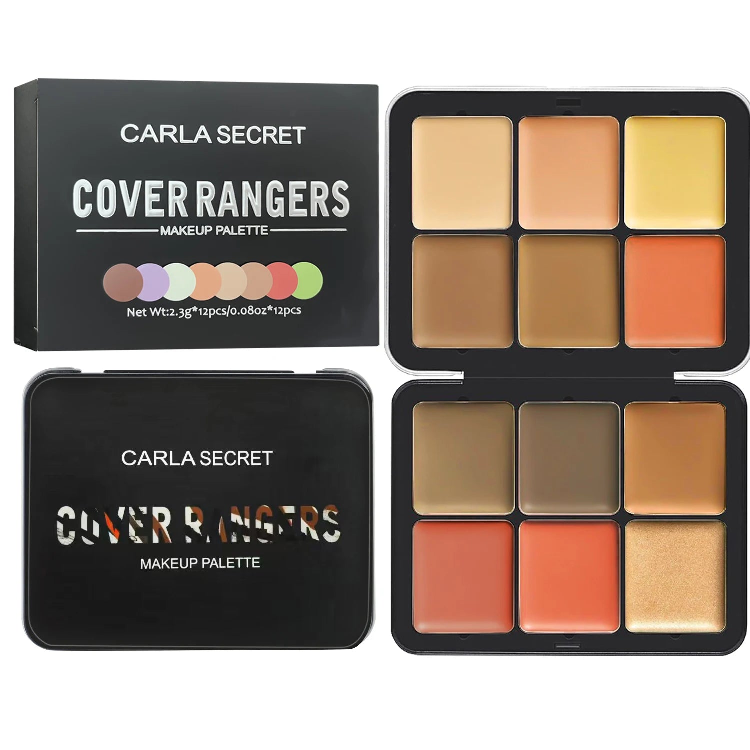 Carla Secret 12-Colour Iron Box Concealer