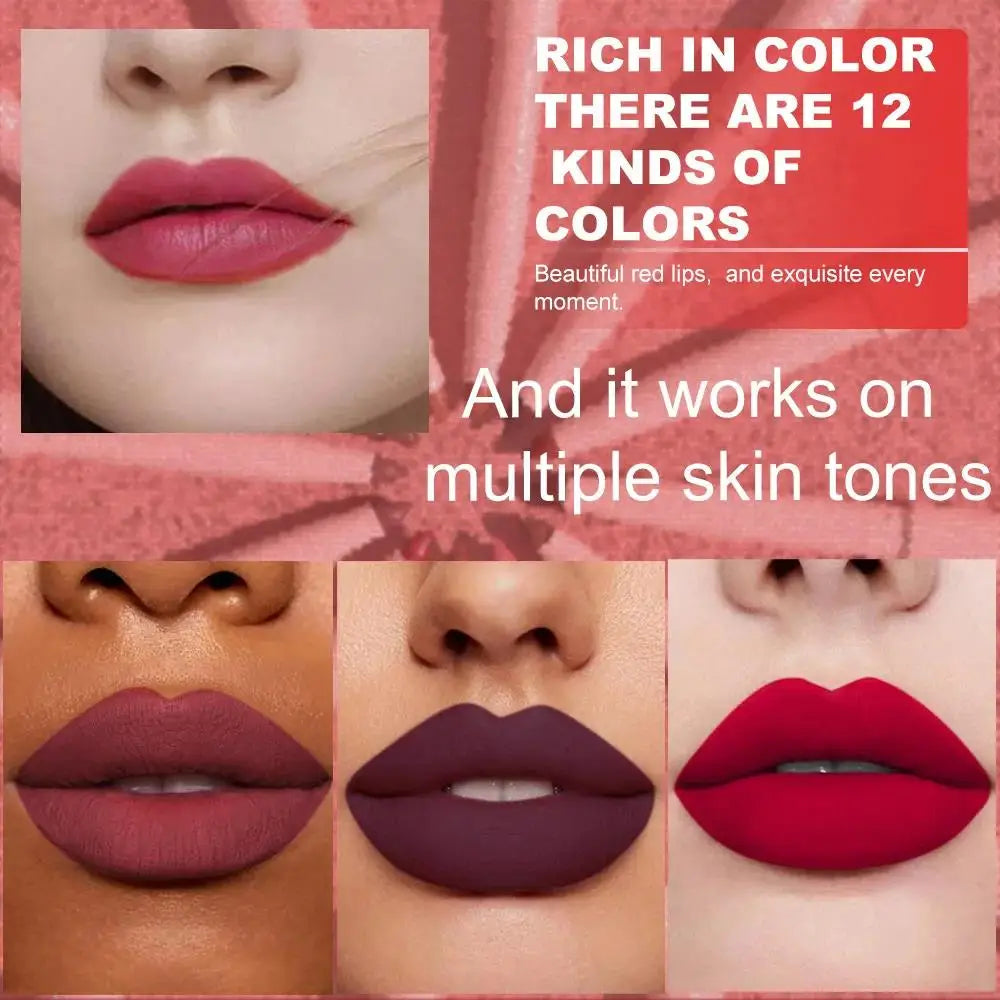 Dunuf 6pcs Matte Lip Liner Set Nude Brown Rose Red