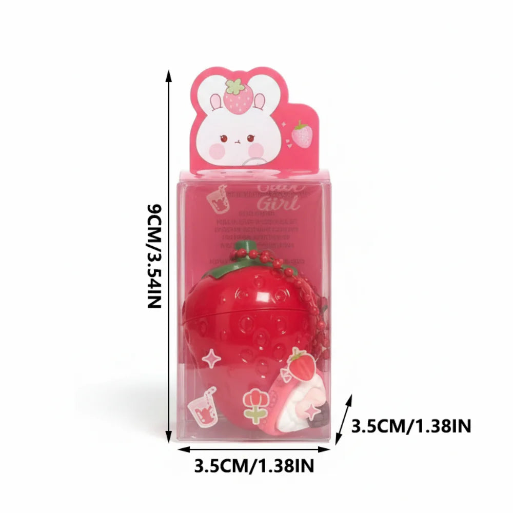 4-Color Random Hair Strawberry Warm Moisturizing Lip balm