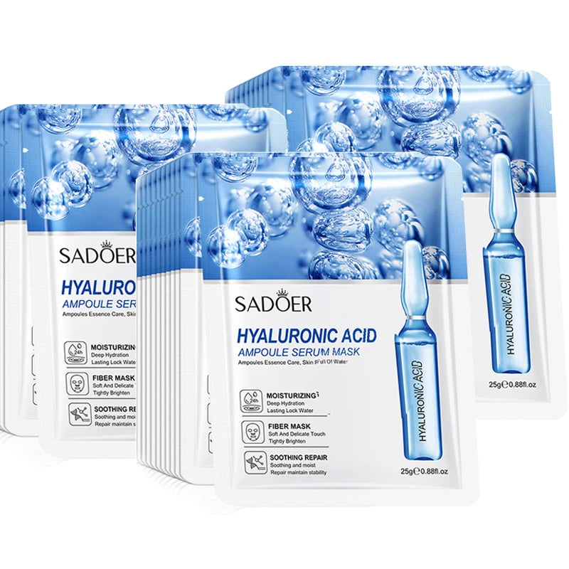 10pcs SADOER 24K Gold Vitamin C Hyaluronic Acid Face Mask