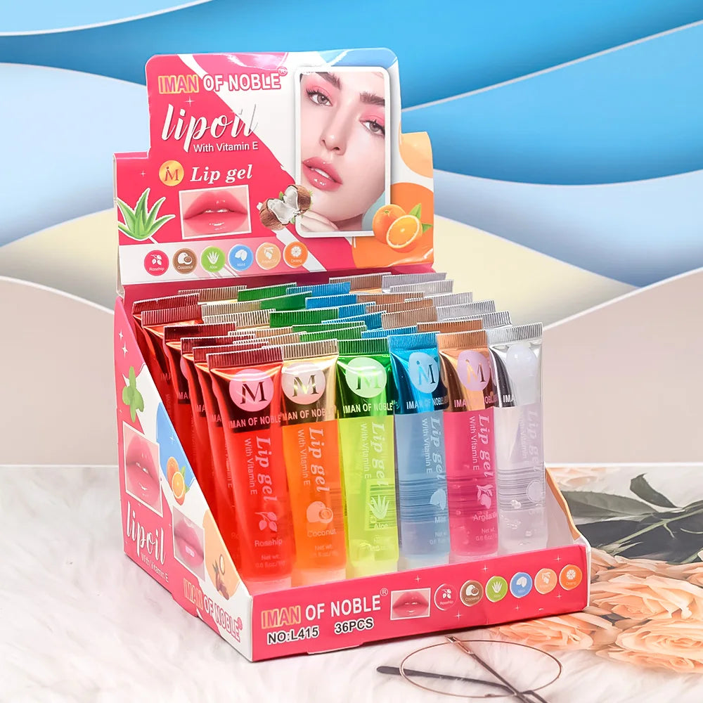 Man Of Noble 6Pcs Fruity Flavor Watery Glossy Lip Gloss Set