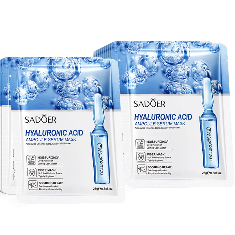 10pcs SADOER 24K Gold Vitamin C Hyaluronic Acid Face Mask