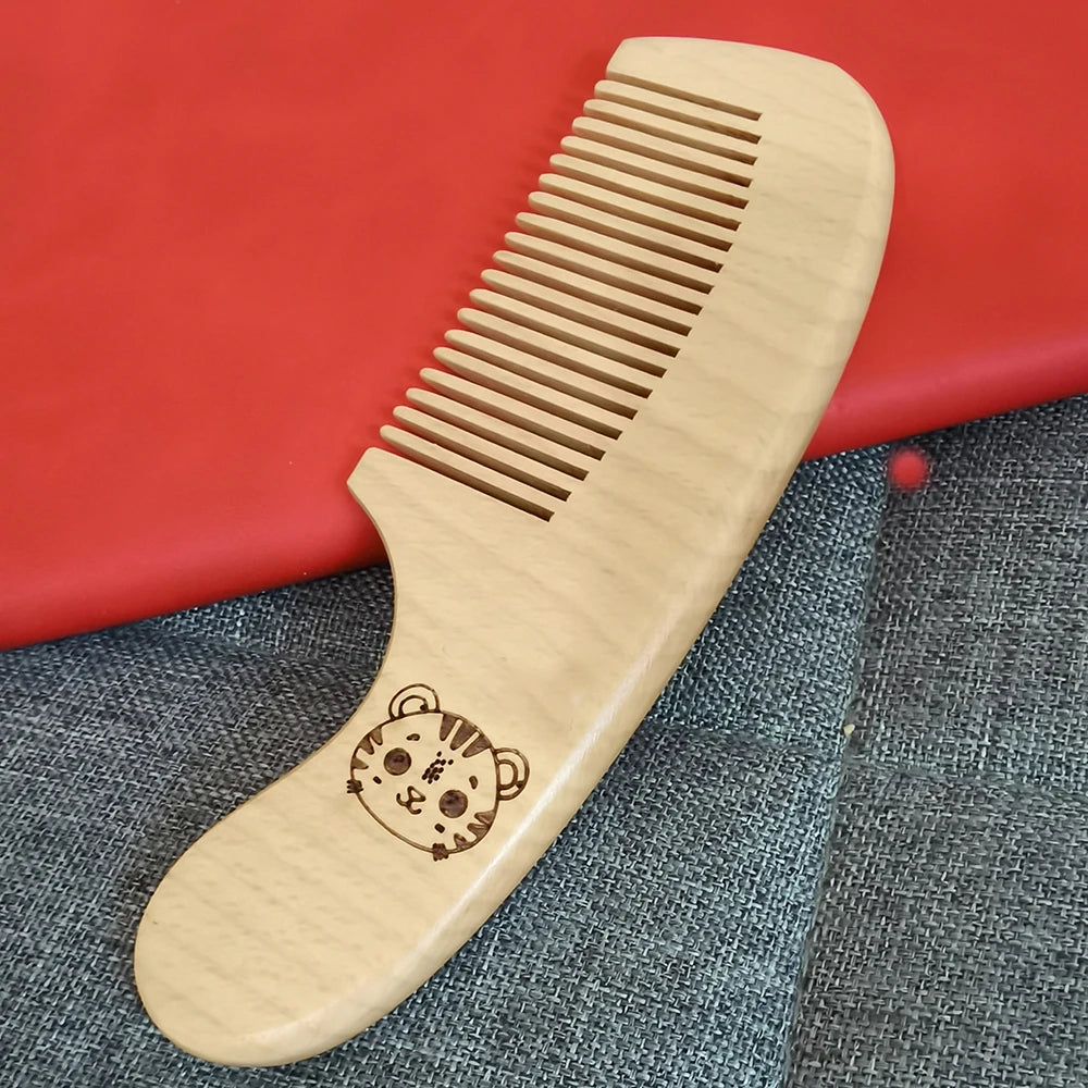 3pcs Set Engraving Panda Baby Comb Brush Set