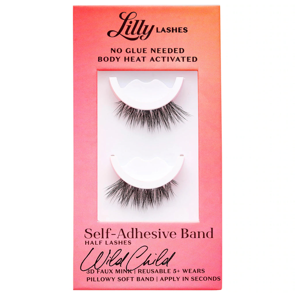 Lilly Lashes Wild Child Self-Adhesive Lashes in 3D Faux Mink with Pillow Soft Band