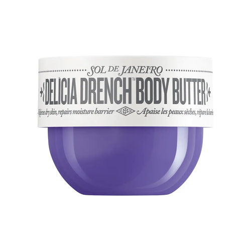 GlimmerPop Delicia Drench Body Butter in purple, ideal for dry skin and moisturizer